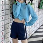 Long-sleeve Mock-neck T-shirt / Sweatshorts