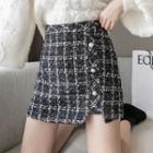 Faux Pearl Tweed Mini A-line Skirt