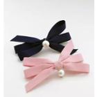 Faux Leather Bow Hair Clip