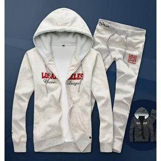 Set: Appliqué Hooded Jacket + Sweatpants