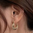 Twisted Alloy Dangle Earring 1 Pair - Silver - Gold - One Size