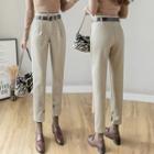Fleece-lined Straight-fit Dress Pants