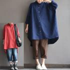 Loose-fit Flannel Long-sleeve Blouse