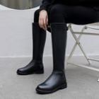 Black Zip Knee-high Boots