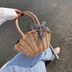 Woven Basket Handbag Coffee - One Size