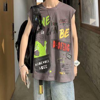 Lettering Print Tank Top (various Designs)
