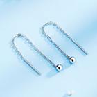 925 Sterling Silver Bead Dangle Earring 1 Pair - 925 Silver - White - One Size