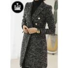 Wool Blend Double-breasted Glitter Coat