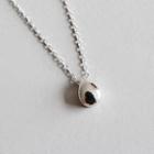 925 Sterling Silver Droplet Pendant Necklace Platinum - One Size