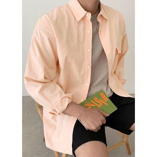 Flap-pocket Pastel-color Shirt