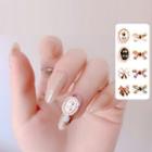 Set Of 2 : Bow / Embossed Face Faux Pearl Nail Art Decoration