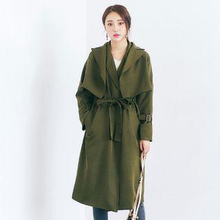 Set: Elastic-waist Long Vest + Capelet