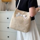 Bow Woven Tote Bag