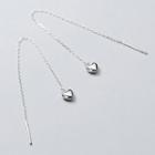 925 Sterling Silver Heart Dangle Earring S925 - 1 Pair - As Shown In Figure - One Size