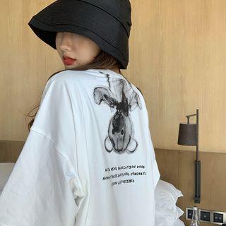 Bear Printed Short-sleeve T-shirt White - One Size