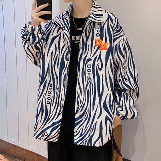 Long Sleeve Zebra Pattern Jacket