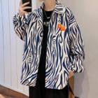 Long Sleeve Zebra Pattern Jacket