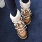 Fleece-lined Lace-up Ankle Boots