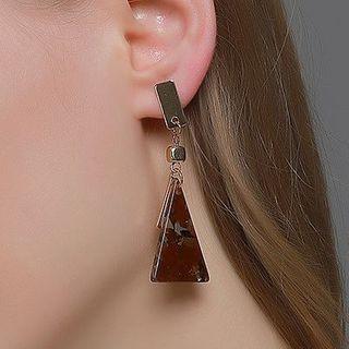 Acetate Triangle Dangle Earring 1 Pair - 2787 - 01 - Brown - One Size