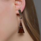 Acetate Triangle Dangle Earring 1 Pair - 2787 - 01 - Brown - One Size