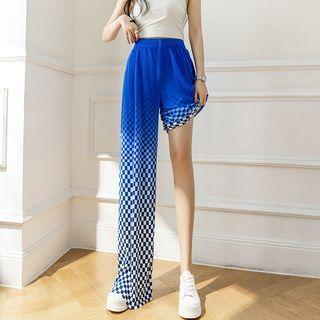 Gradient Checkerboard Wide Leg Pants