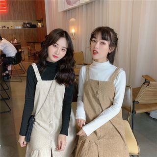 Long-sleeve Top / Sleeveless Corduroy Dress
