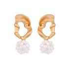 Faux Pearl Irregular Alloy Dangle Earring Gold - One Size