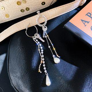 Asymmetric Faux Pearl Drop Earring