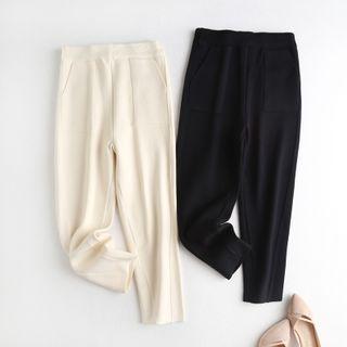 High-waist Knit Cropped Harem Pants