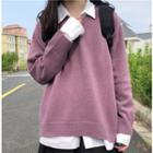 Side-slit Oversize Sweater / Midi A-line Skirt