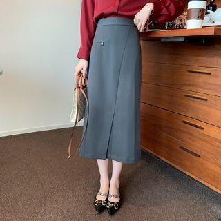 High Waist Slit Pencil Skirt