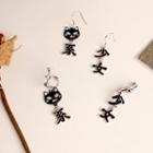 Non-matching Cat & Chinese Characters Dangle Earring