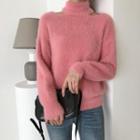 Cut-out Mock-neck Sweater