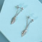 Leaf Sterling Silver Dangle Earring 1 Pair - Silver - One Size