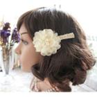 Flower Hair Clip 01 - Beige - One Size