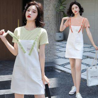 Set: Short-sleeve T-shirt + Mini A-line Jumper Dress