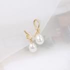 Alloy Knot Faux Pearl Dangle Earring 1 Pair - As Shown In Figure - One Size