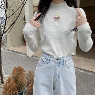 Mock-neck Cut-out T-shirt