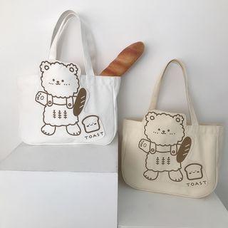 Bear Canvas Shopper Bag