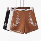 Embroidery High-waist Shorts