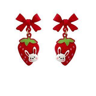 Strawberry Rabbit Alloy Dangle Earring