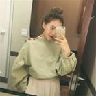 Button Detail Reversible Long-sleeve Blouse