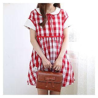Check-pattern A-line Dress