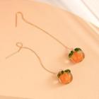 Orange Glass Alloy Dangle Earring 1 Pair - Gold - One Size