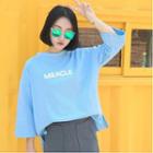 Letter 3/4-sleeve T-shirt
