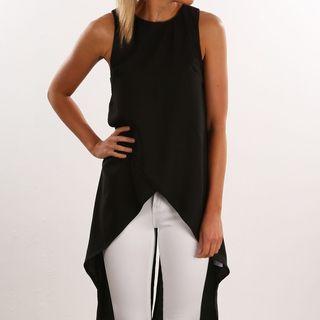 Sleeveless Dip-back Chiffon Top