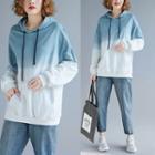 Gradient Hoodie Blue & White - One Size