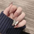 Butterfly / Plain Pvc Faux Nail Tips 642 - Glue - Brown - One Size