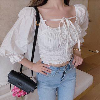 Square-neck Cropped Top As Figure - One Size