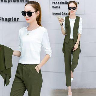 Set : Long-sleeve T-shirt + Vest + Pants